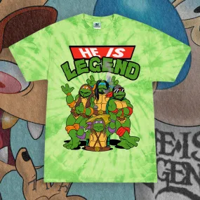 HE IS LEGEND "SHELLSHOCK" GREEN SPIDER TIE DYE SHIRT