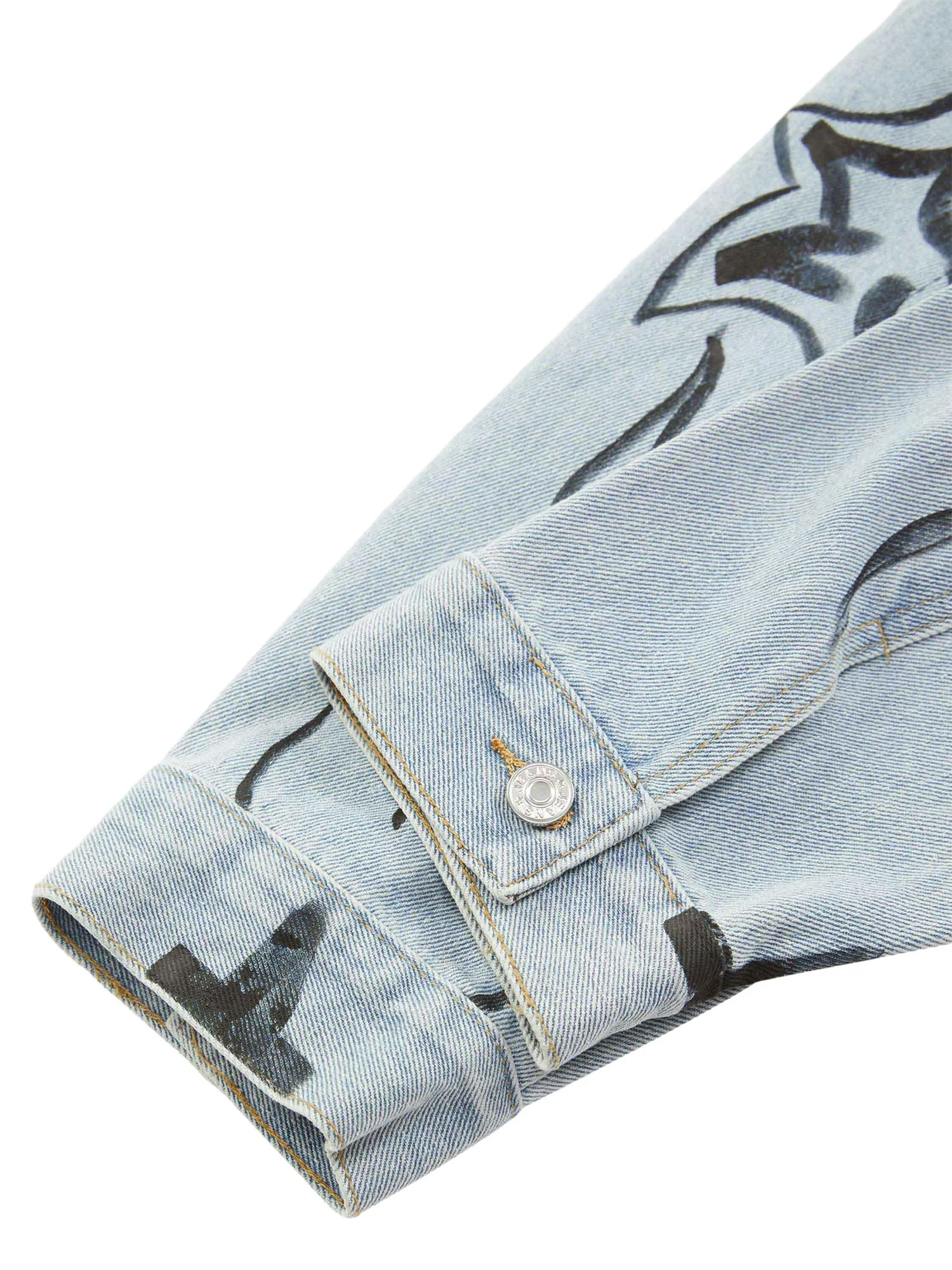 High Street Graffiti Hand Painted Washed Denim Jacket - 1996