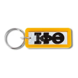 Iota Phi Theta ΙΦΘ Greek Letters Rectangular Acrylic Mirror Keychain with Gold Trim