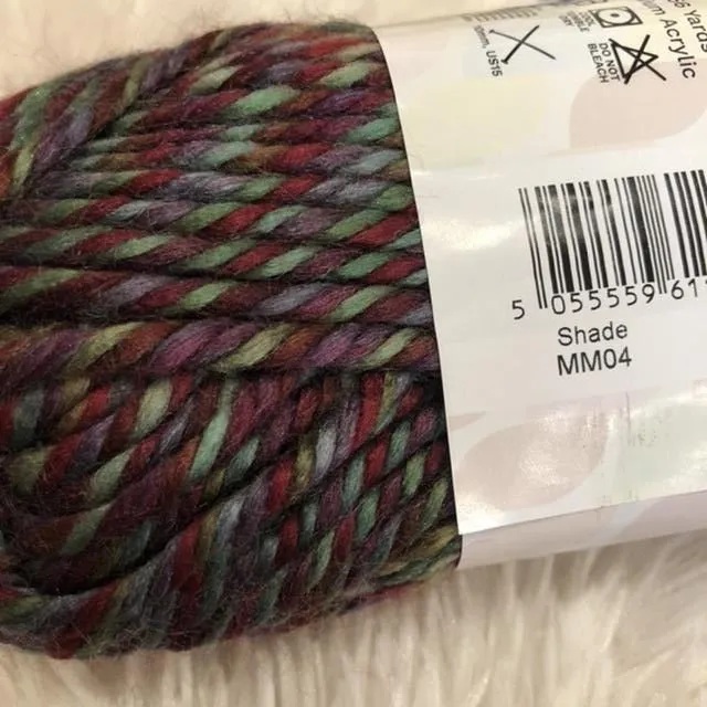 Vibrant James C Brett Mega Multi Soft Yarn for Knitting and Crocheting