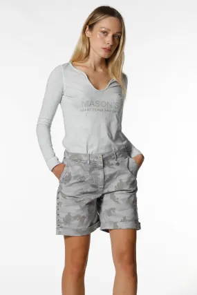 Jaqueline Curvy bermuda chino donna in cotone stampa camou curvy ①