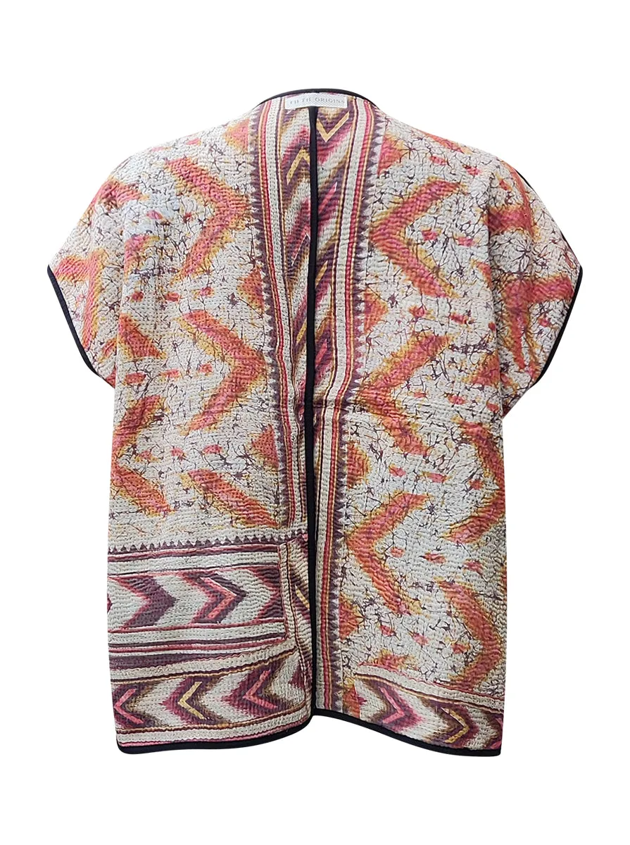 kantha reversible vest vallabha no waste sale