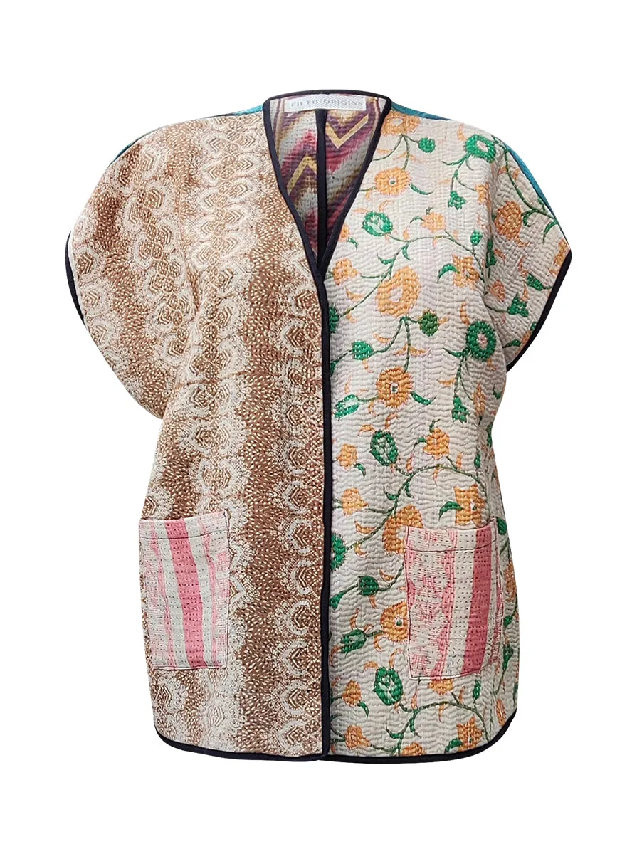 kantha reversible vest vallabha no waste sale