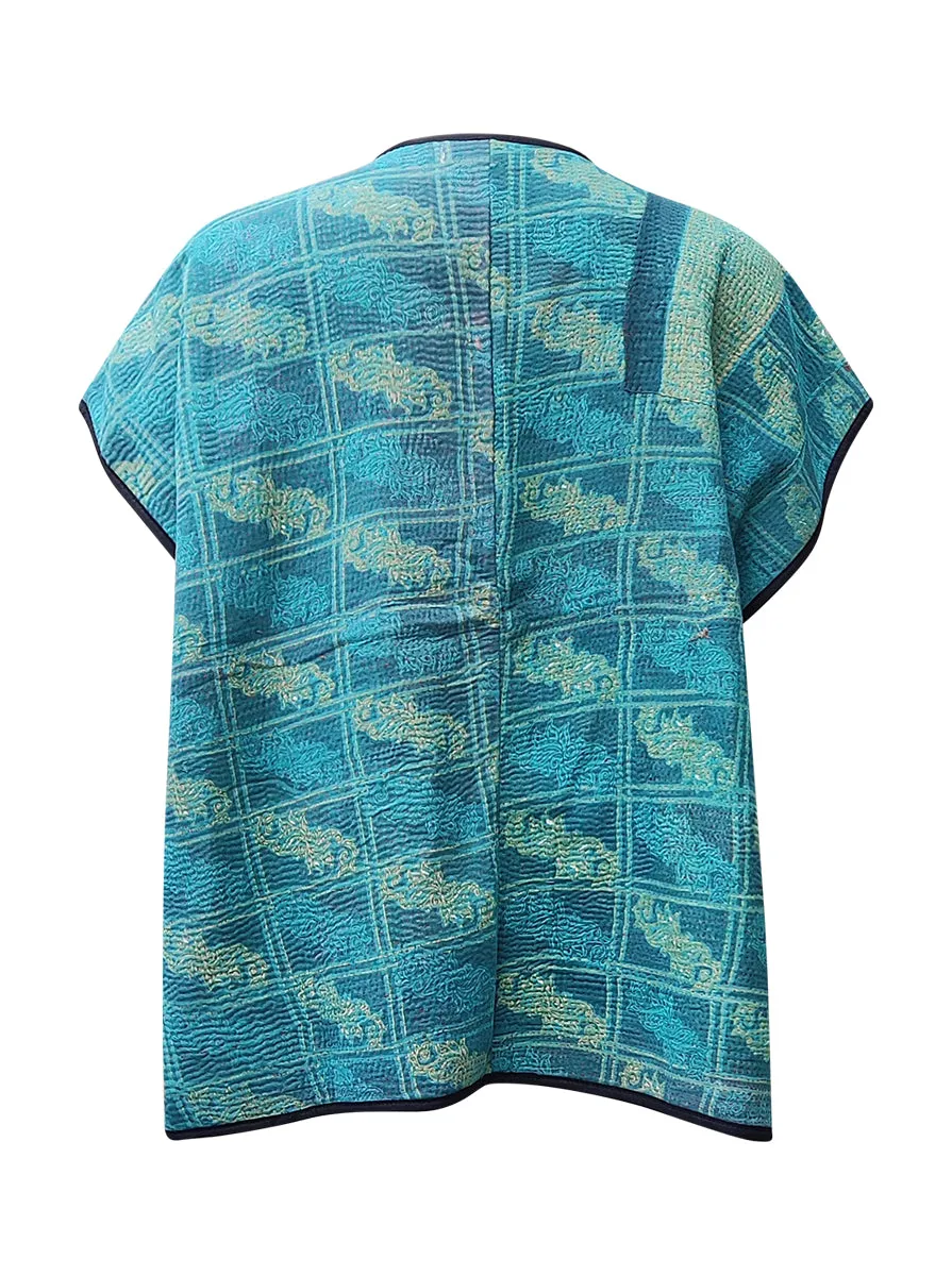 kantha reversible vest vallabha no waste sale