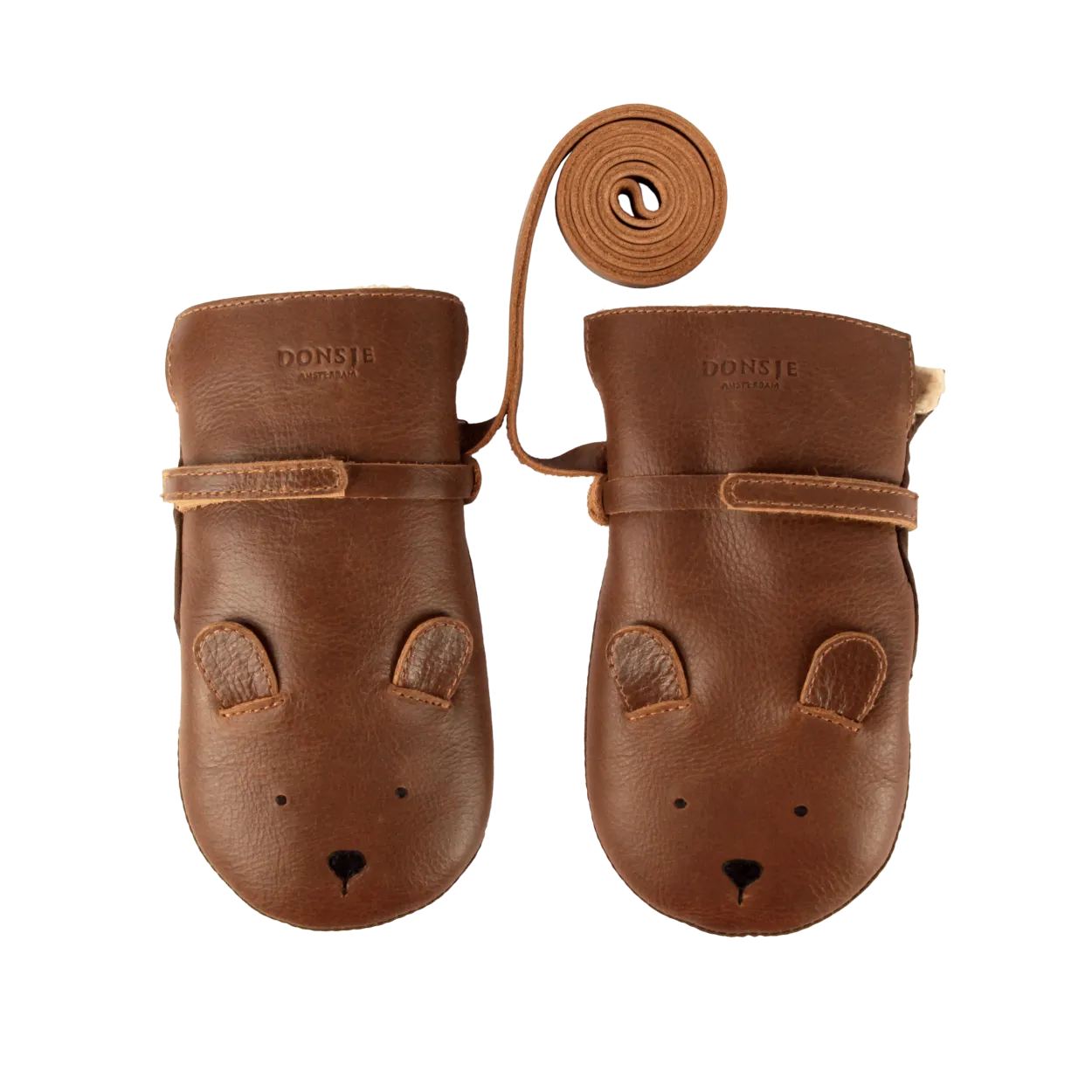 Kapi Classic Mittens | Bear | Cognac Classic Leather