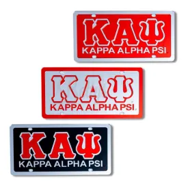 Kappa Alpha Psi ΚΑΨ with Kappa Alpha Psi Laser Engraved Mirrored Acrylic Auto Tag License Plate