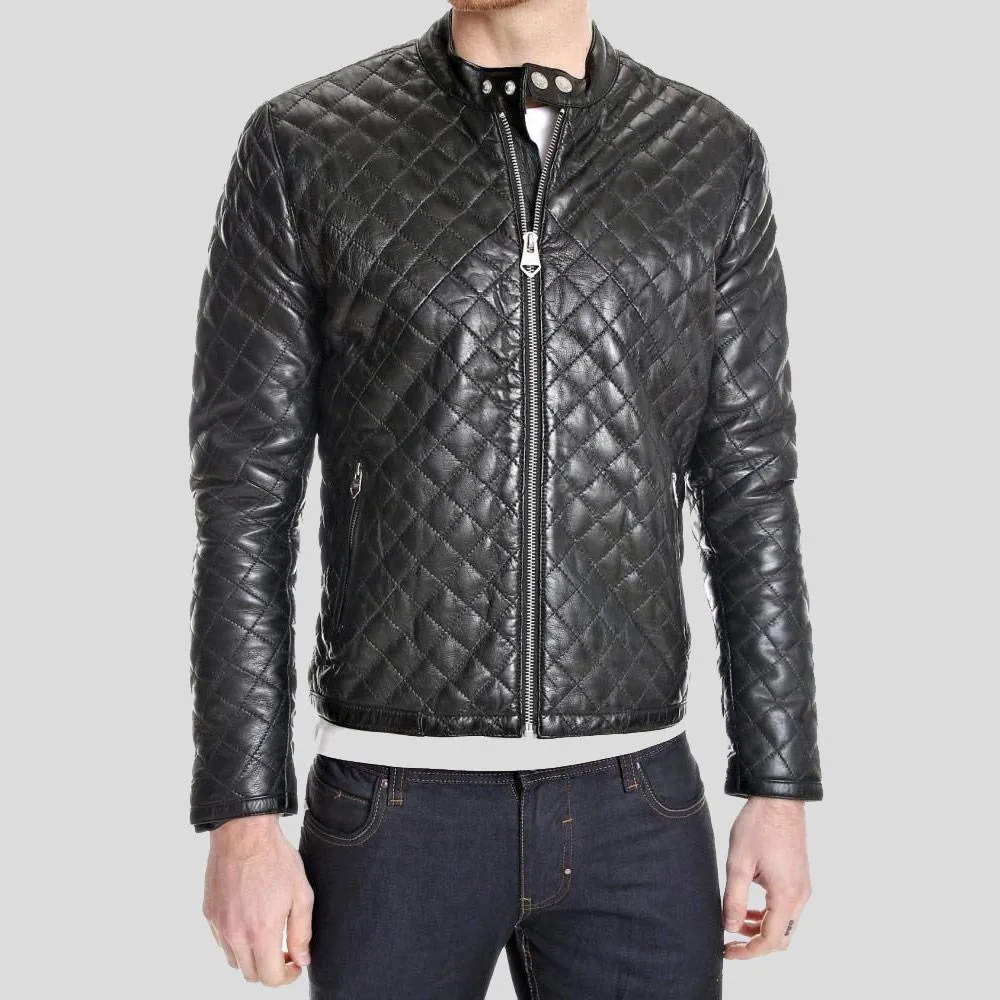 Kyler Black Quilted Leather Jacket