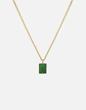 Lennox Necklace, Gold Vermeil/Green