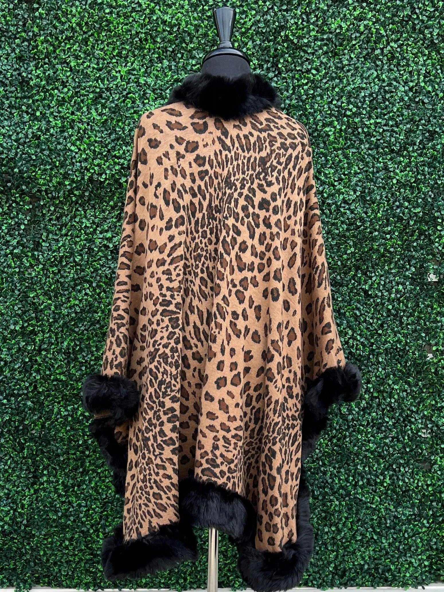 Leopard Faux Fur Cape