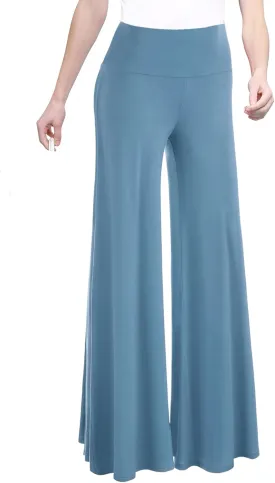 Made By Johnny MBJ Women's Casual Comfy Solid/Tie Dye Wide Leg Palazzo Lounge Pants (XS~5XL)