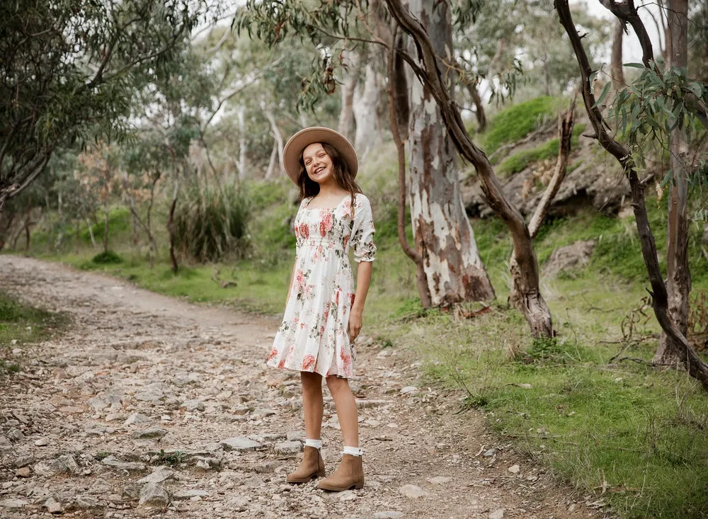 Maisie Girls Dress - Peach