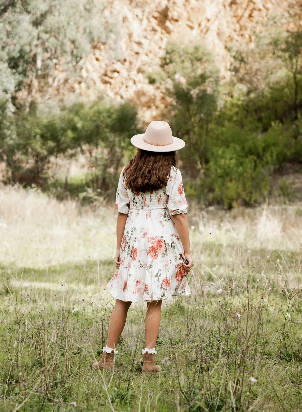 Maisie Girls Dress - Peach