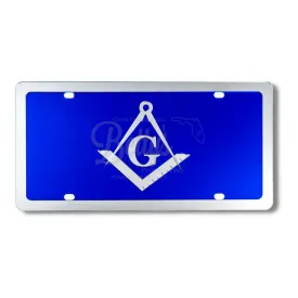 Mason Masonic Shield Freemason Acrylic Laser Engraved Auto Tag