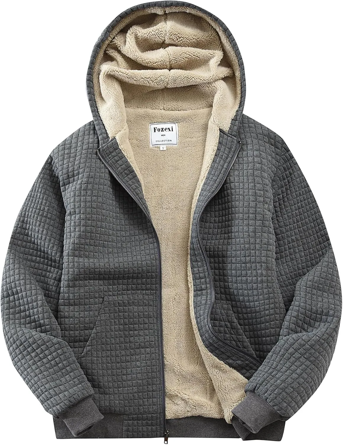 Men's Fleece Heavyweight Full Zip Hoodie Sweatshirt Jacket Hooded for Men