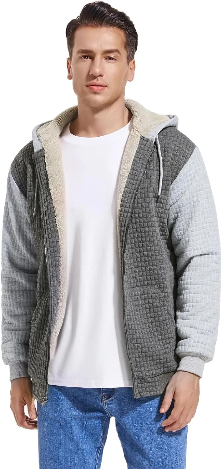 Men's Fleece Heavyweight Full Zip Hoodie Sweatshirt Jacket Hooded for Men