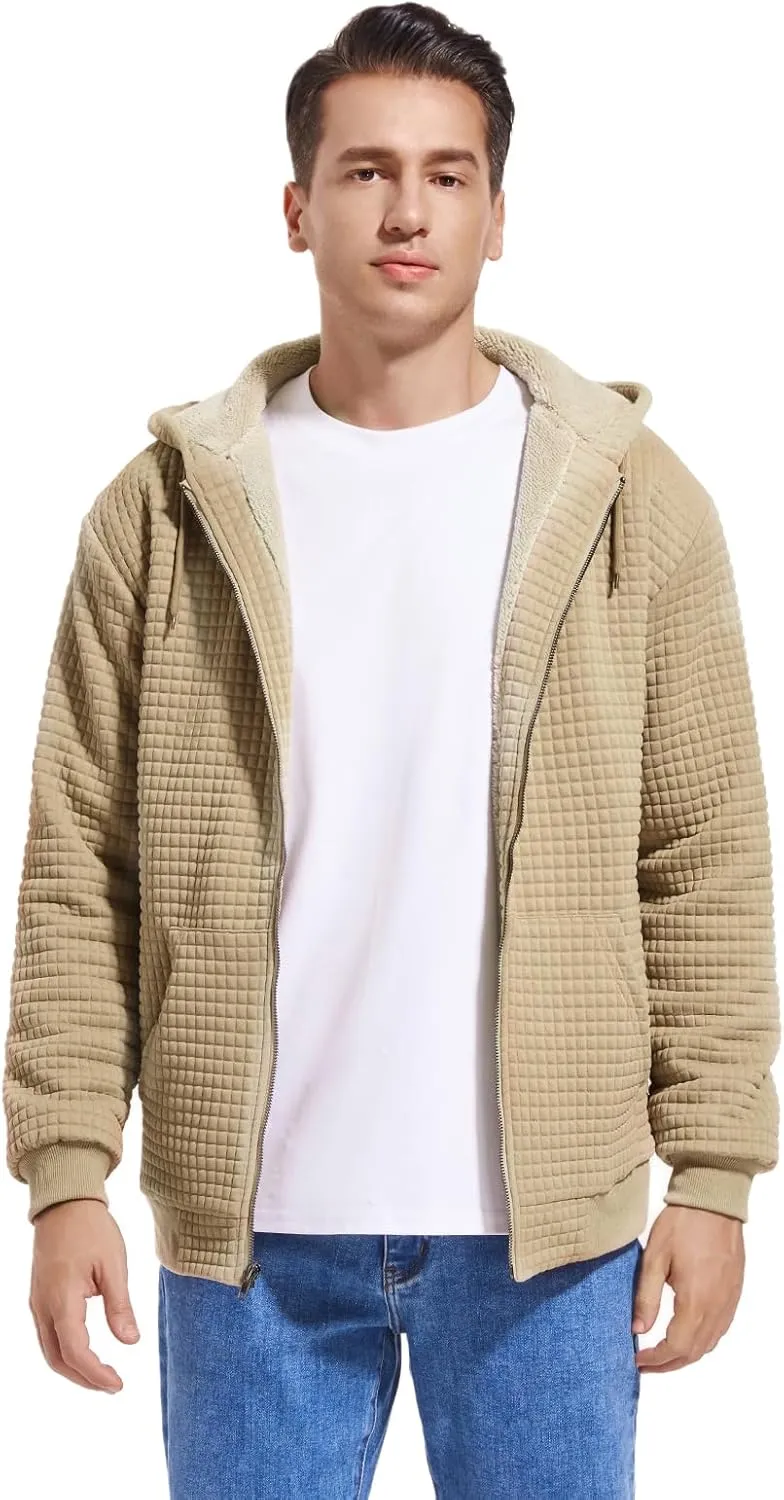 Men's Fleece Heavyweight Full Zip Hoodie Sweatshirt Jacket Hooded for Men