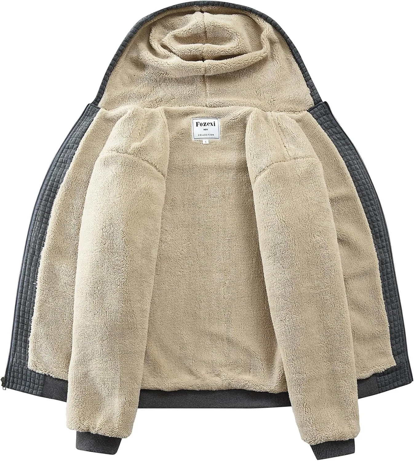 Men's Fleece Heavyweight Full Zip Hoodie Sweatshirt Jacket Hooded for Men