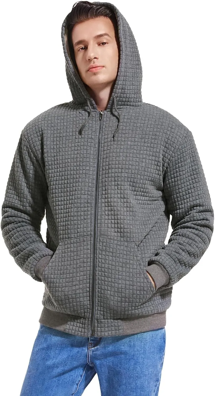 Men's Fleece Heavyweight Full Zip Hoodie Sweatshirt Jacket Hooded for Men