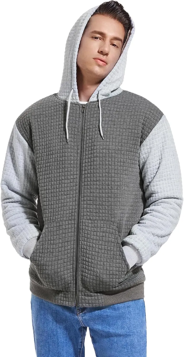 Men's Fleece Heavyweight Full Zip Hoodie Sweatshirt Jacket Hooded for Men