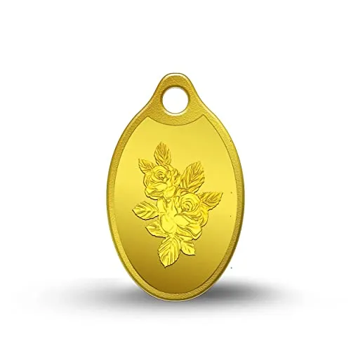 MMTC 2 gram pure gold rose pendent 999 with certificate