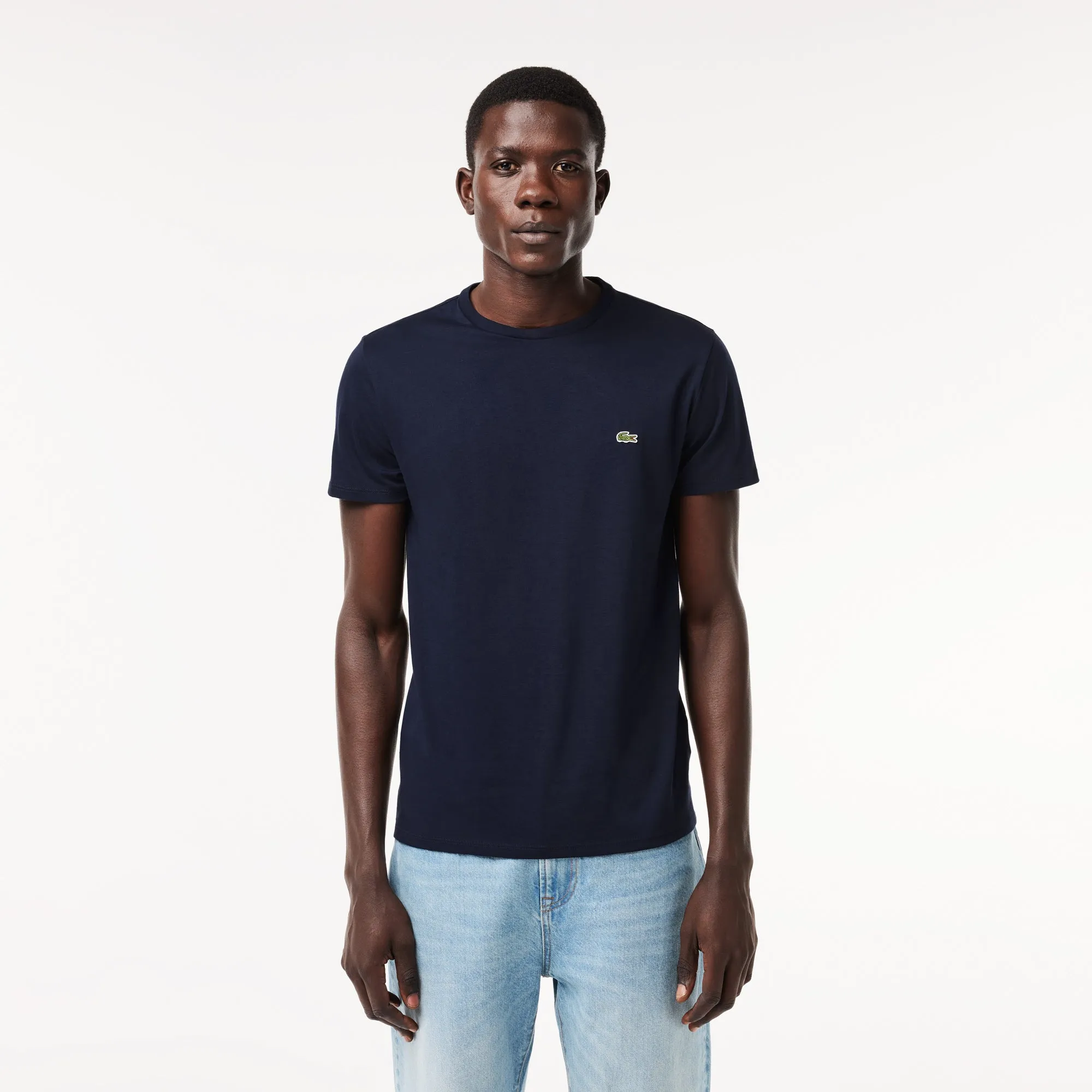 Monochrome Cotton Pima Jersey Crew Neck T-shirt