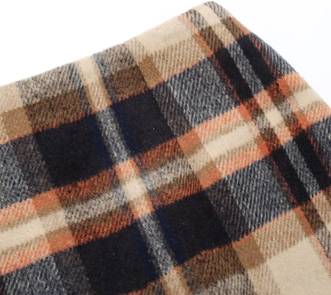 Mywinway Plaid Skirts for Women 2024 Fall Winter Knee Length Wool Pencil Skirt
