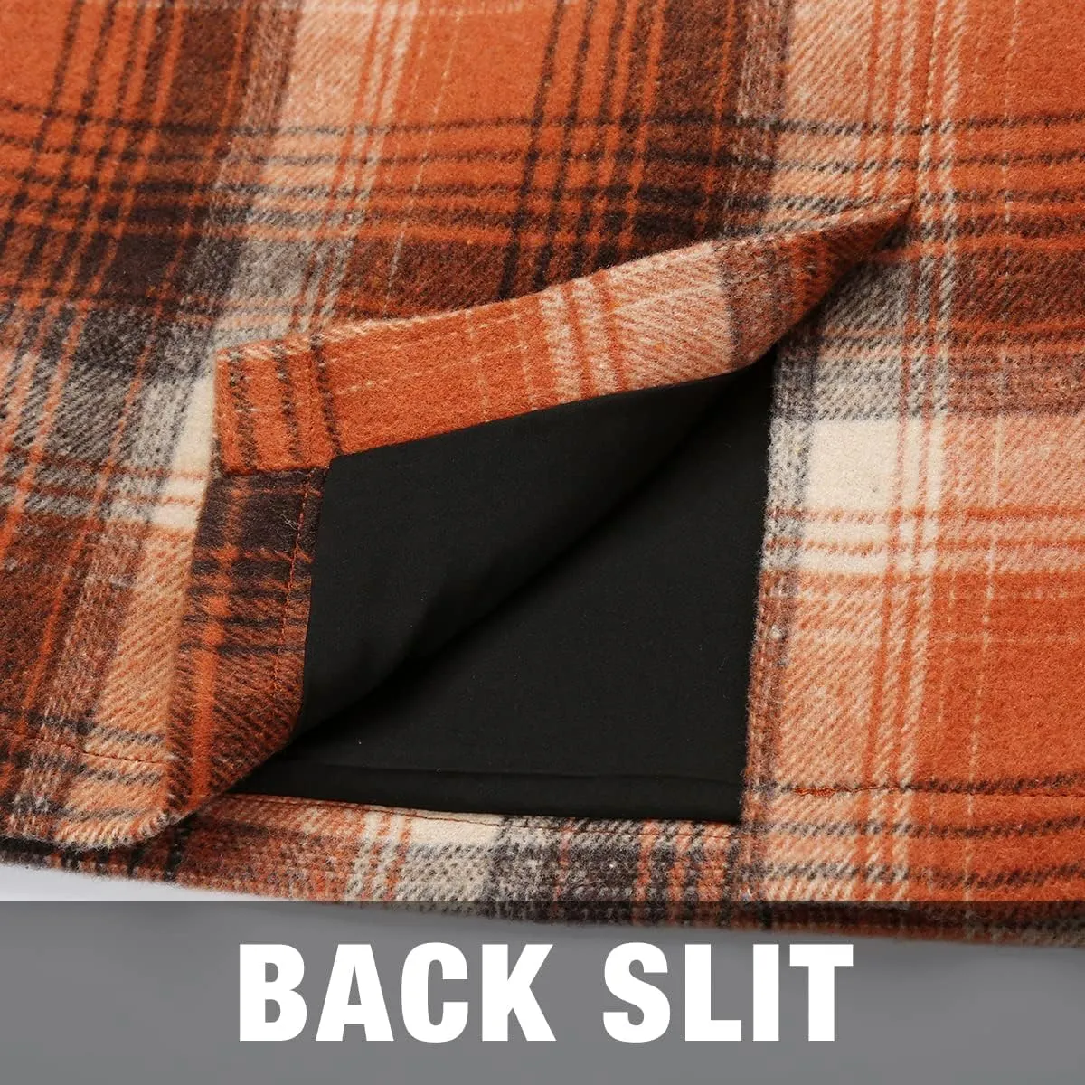 Mywinway Plaid Skirts for Women 2024 Fall Winter Knee Length Wool Pencil Skirt
