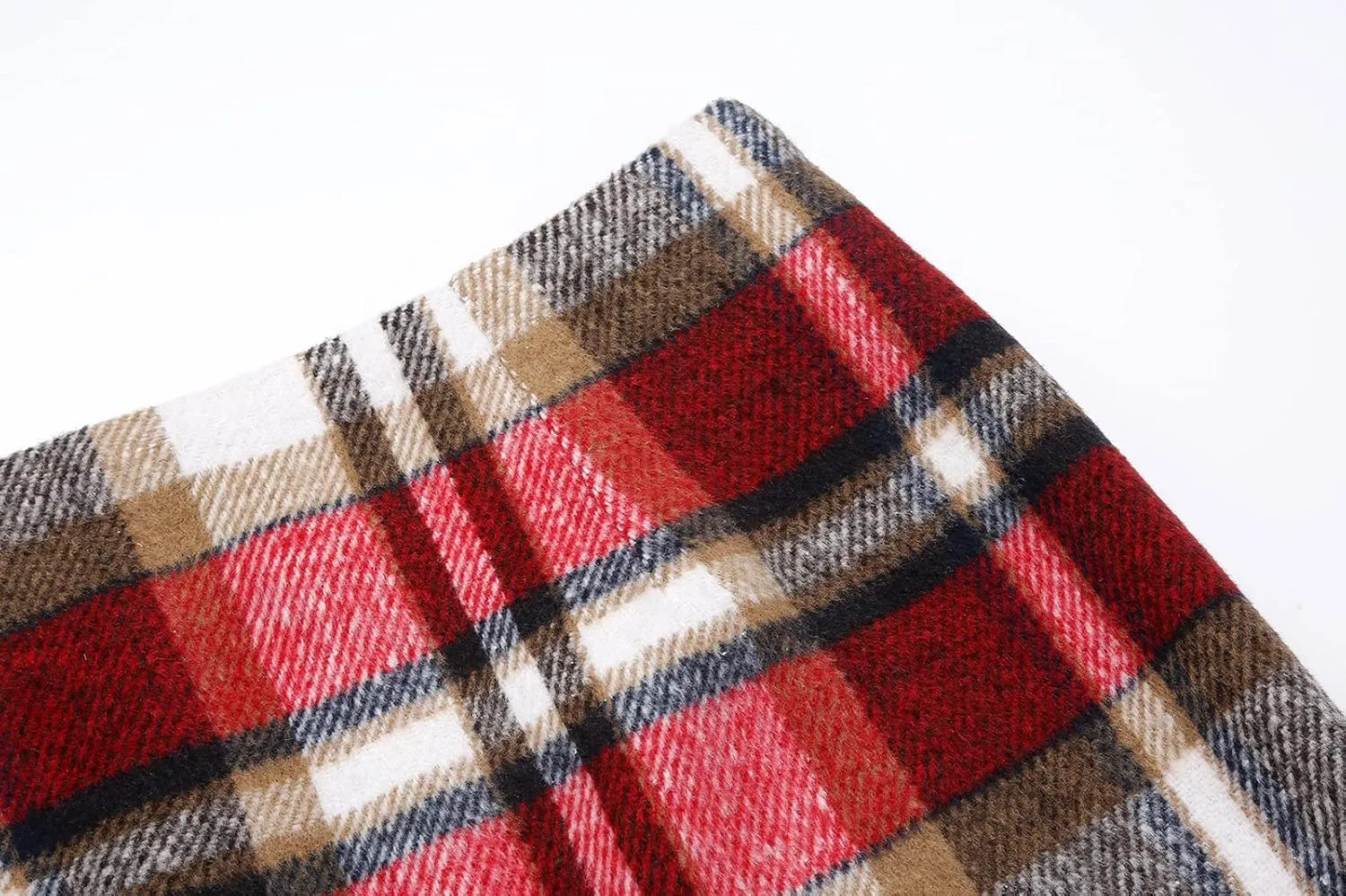 Mywinway Plaid Skirts for Women 2024 Fall Winter Knee Length Wool Pencil Skirt