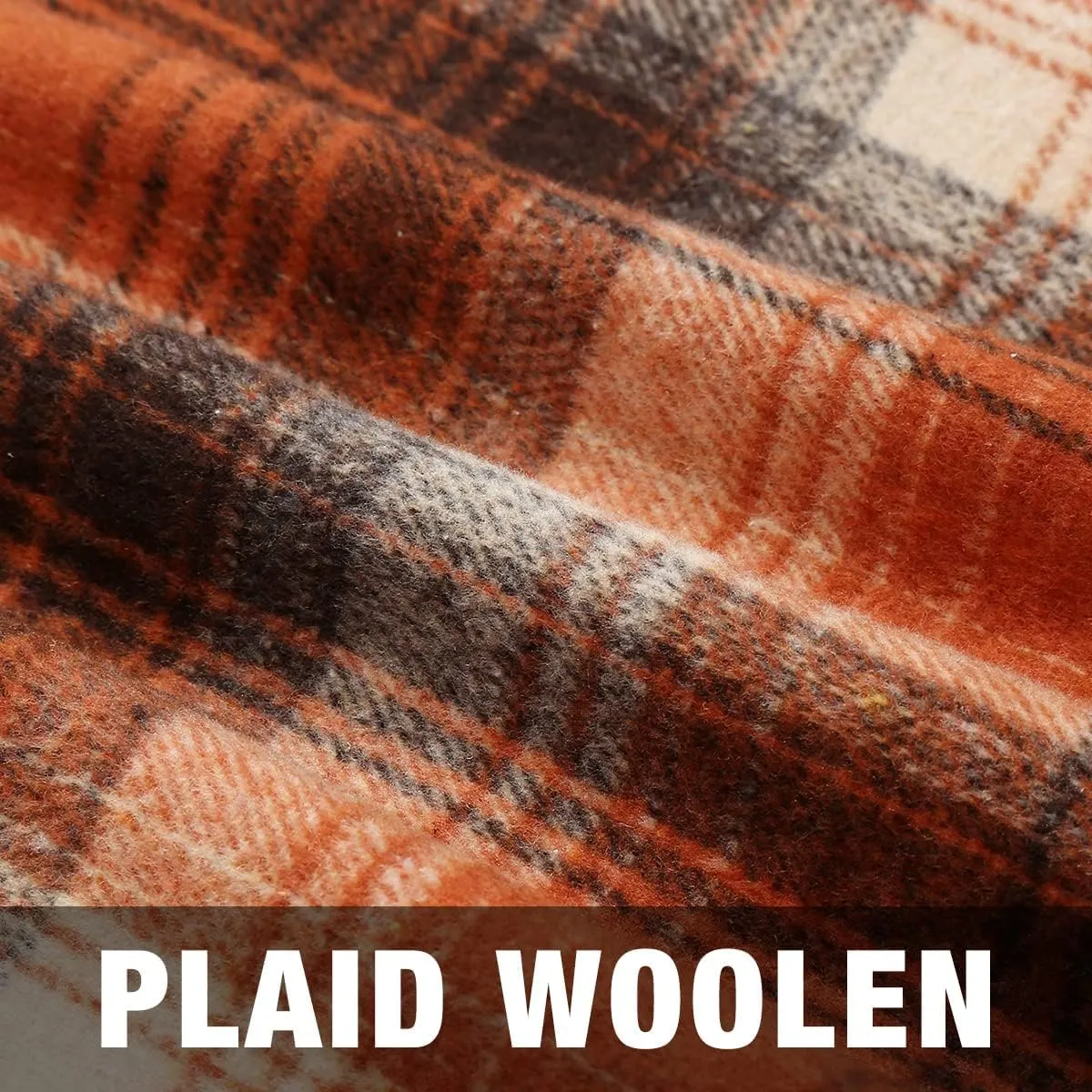 Mywinway Plaid Skirts for Women 2024 Fall Winter Knee Length Wool Pencil Skirt