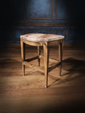 Nero Crocodile Leather Saddle Stool