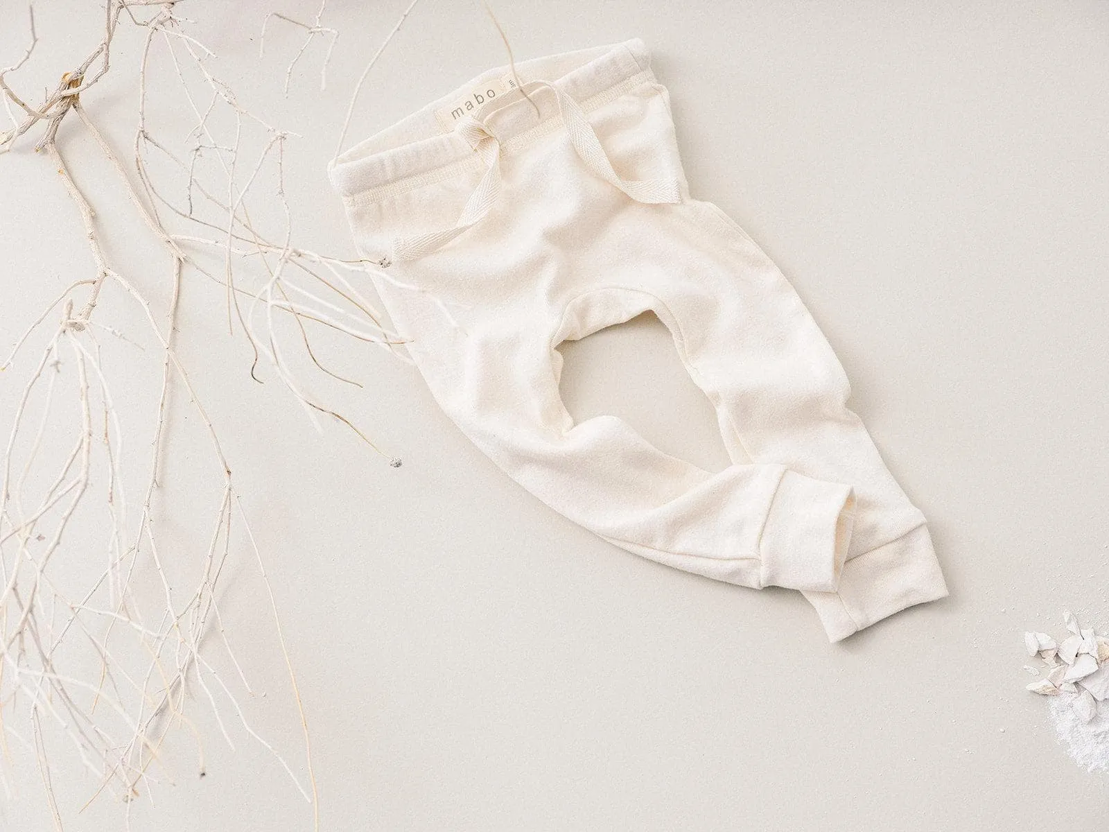 organic cotton drawstring leggings - natural