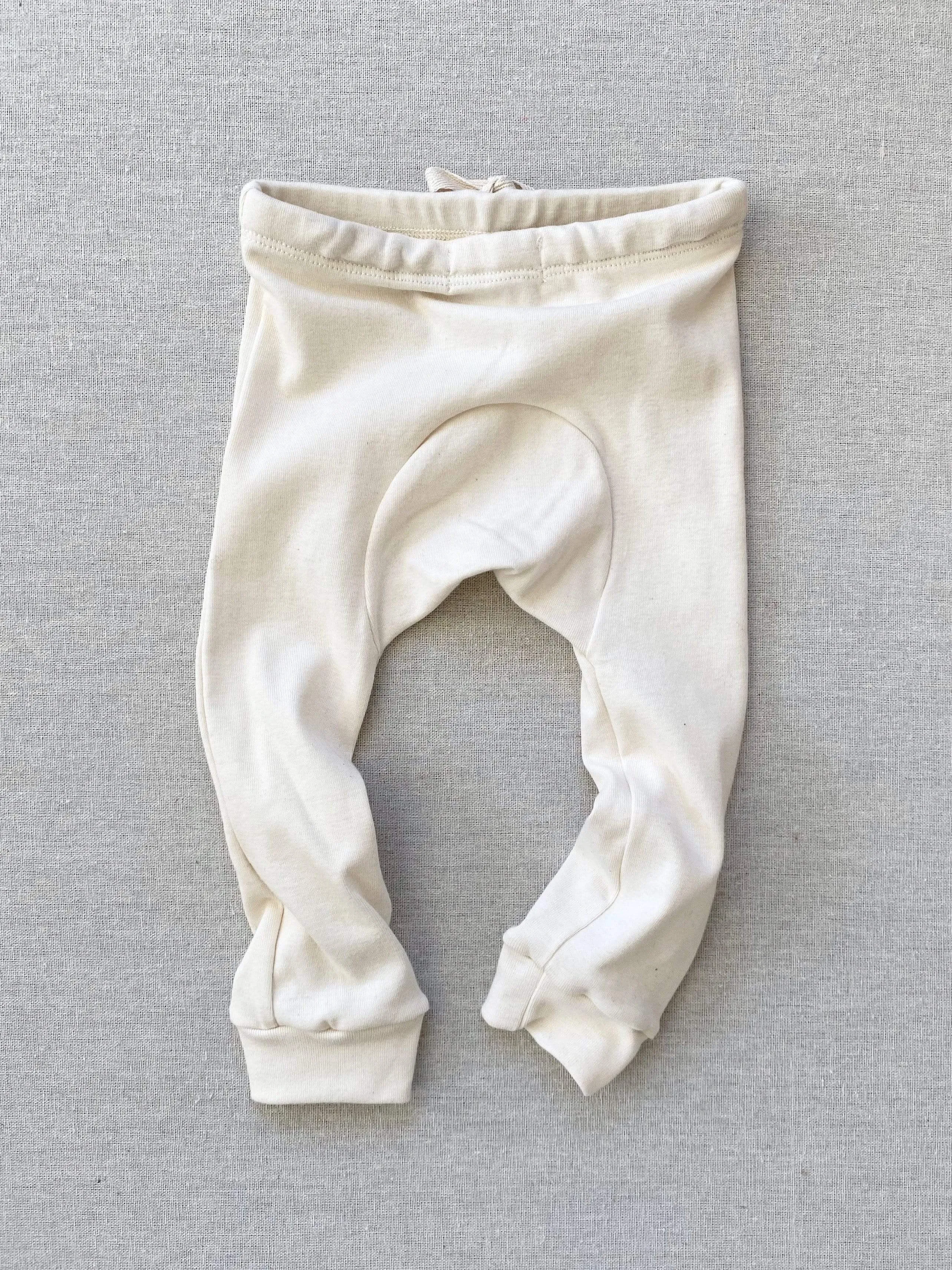 organic cotton drawstring leggings - natural