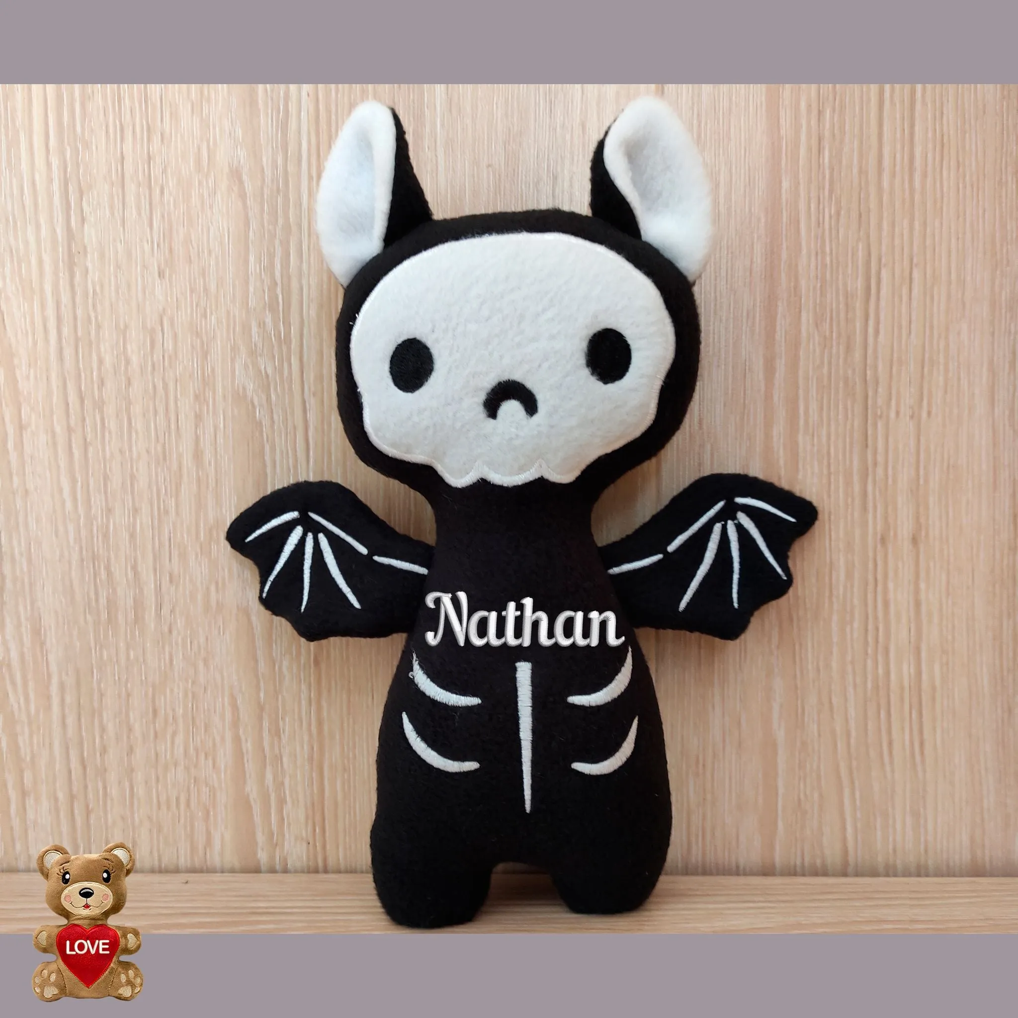 Personalised embroidery Plush Soft Toy Haloween Bat - Custom Gifts For Children