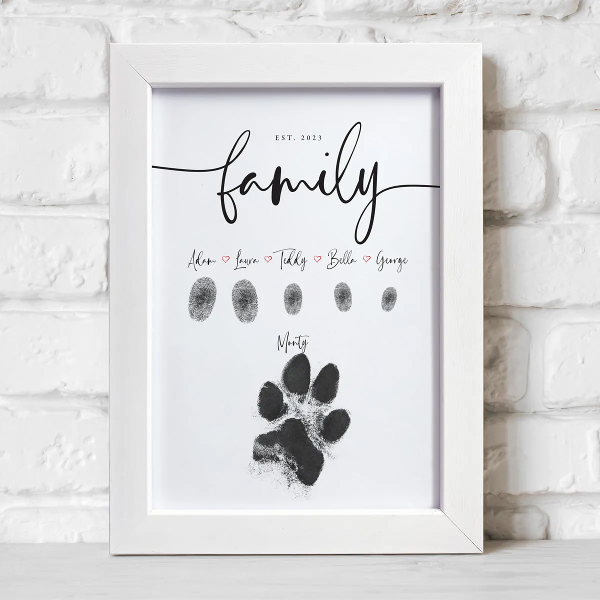 Personalised Family (inc. Pets) Fingerprint Framed Print   Ink Pads