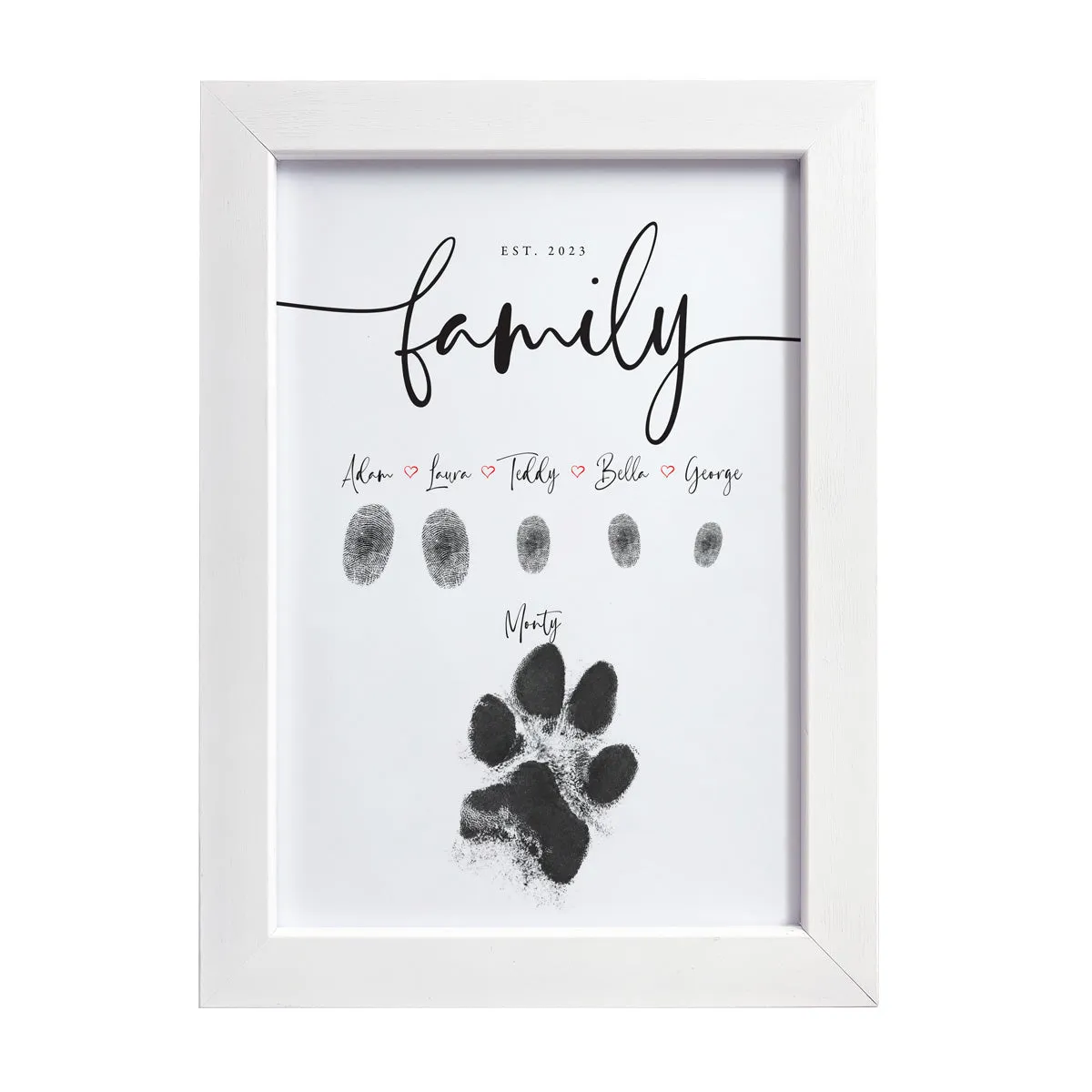 Personalised Family (inc. Pets) Fingerprint Framed Print   Ink Pads