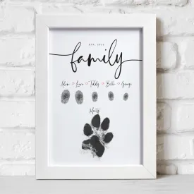 Personalised Family (inc. Pets) Fingerprint Framed Print   Ink Pads