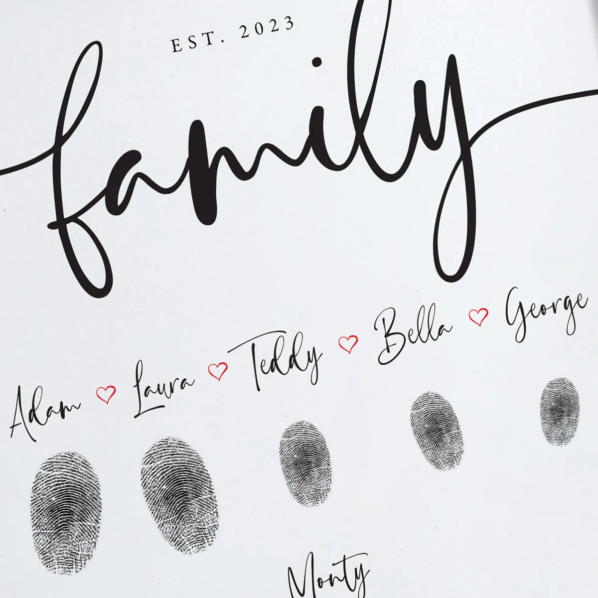 Personalised Family (inc. Pets) Fingerprint Framed Print   Ink Pads