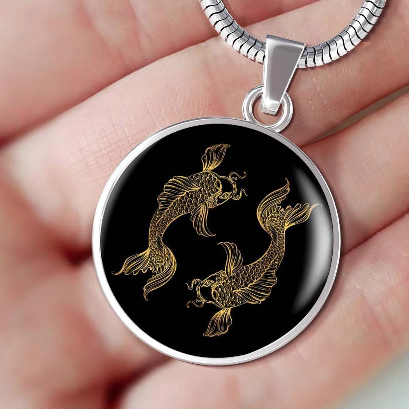 Personalized Pisces Zodiac Necklace, Customized Circle Necklace, Engraved Fish Fishy Pisces Gifts, Astrology Pisces Horoscope Present