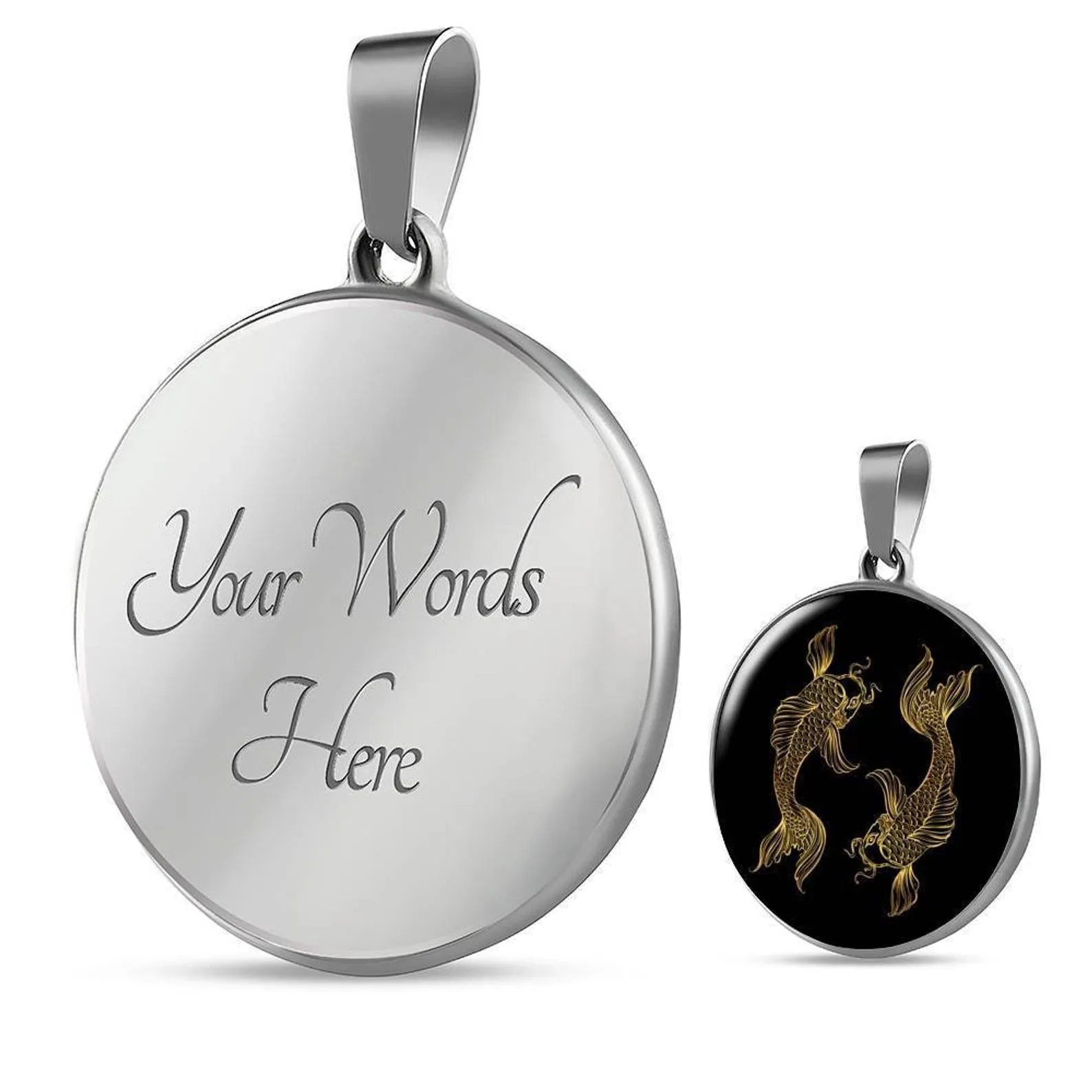 Personalized Pisces Zodiac Necklace, Customized Circle Necklace, Engraved Fish Fishy Pisces Gifts, Astrology Pisces Horoscope Present