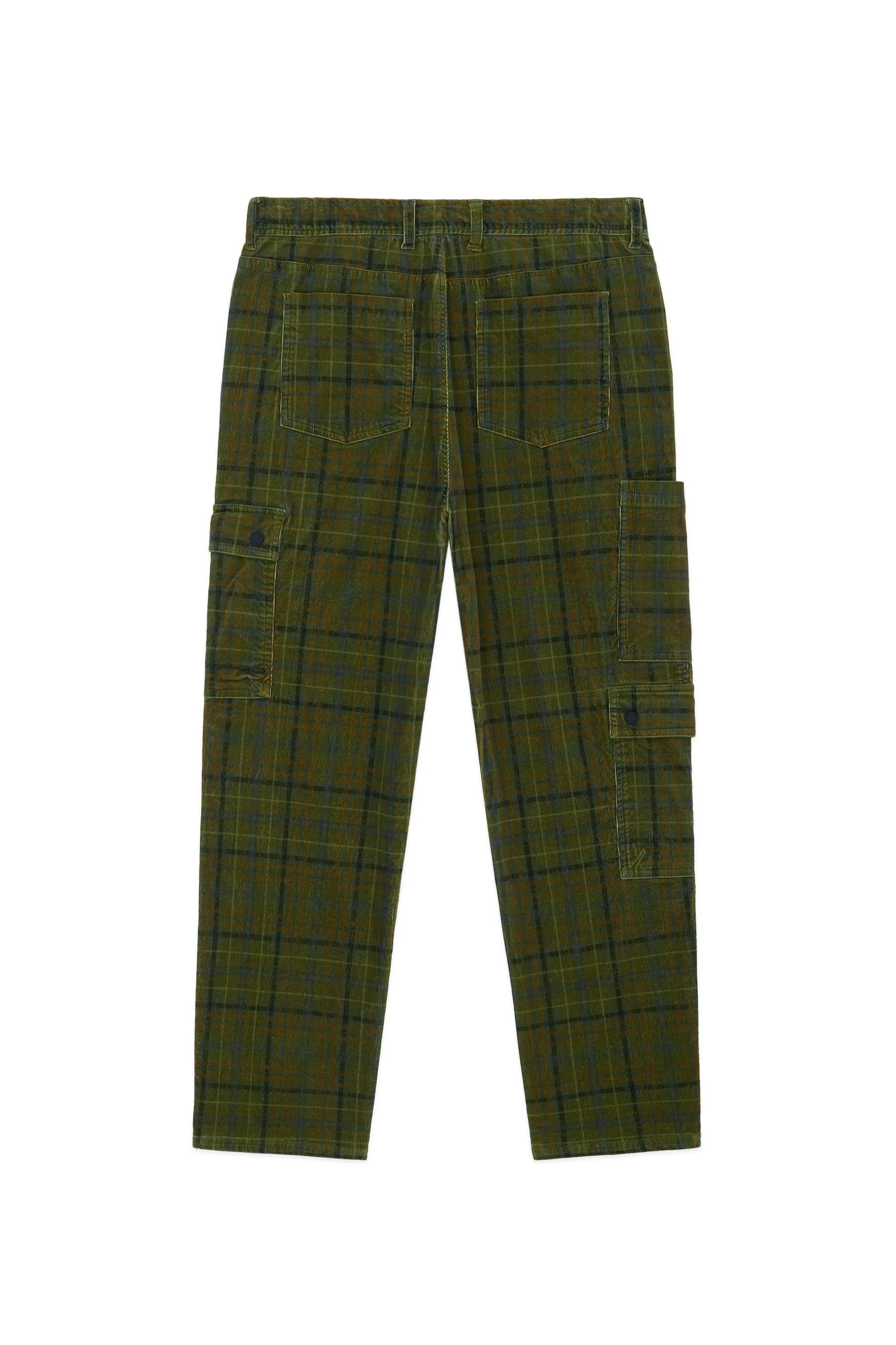 Plaid Corduroy Cargo Pants