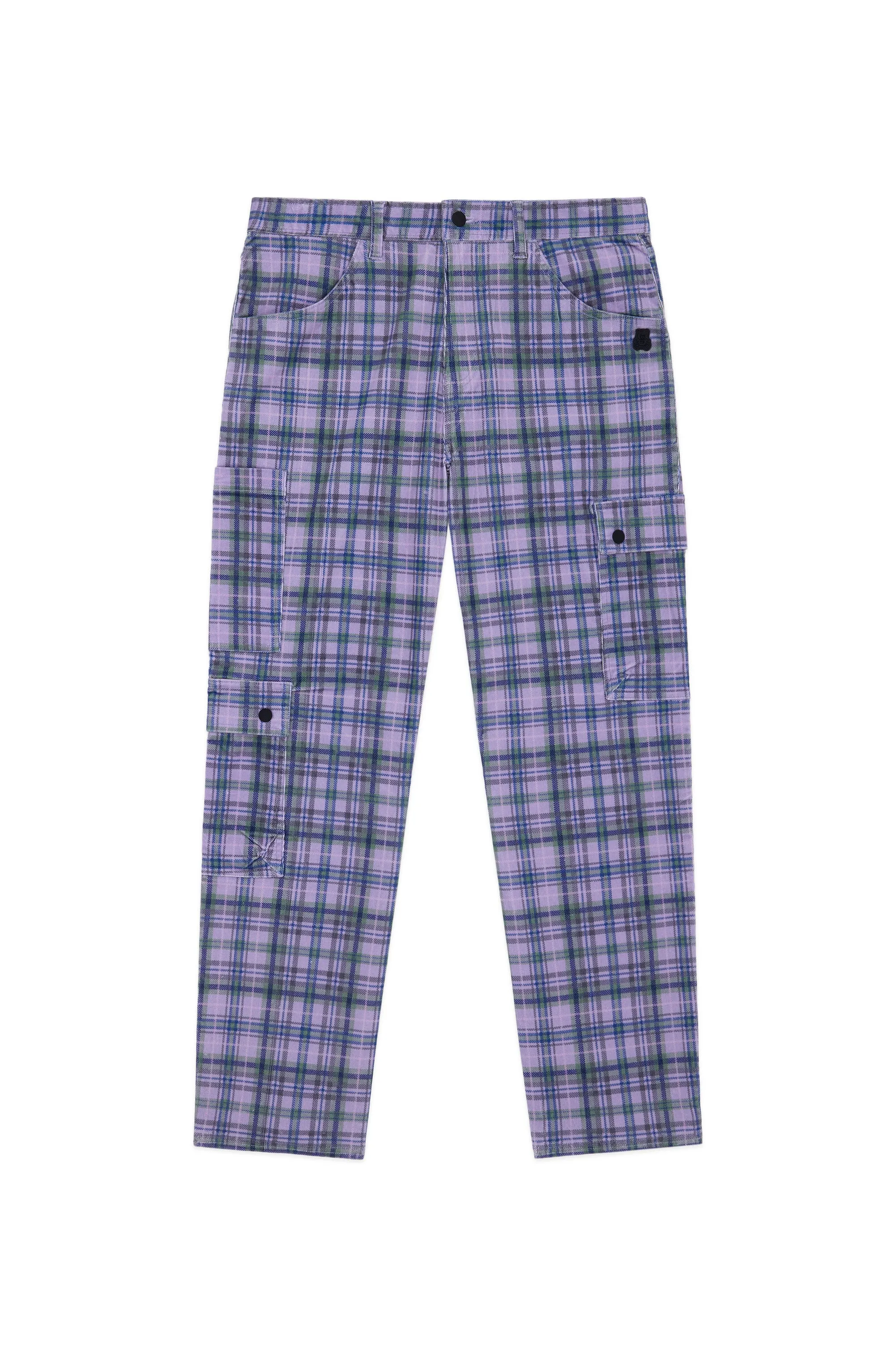 Plaid Corduroy Cargo Pants