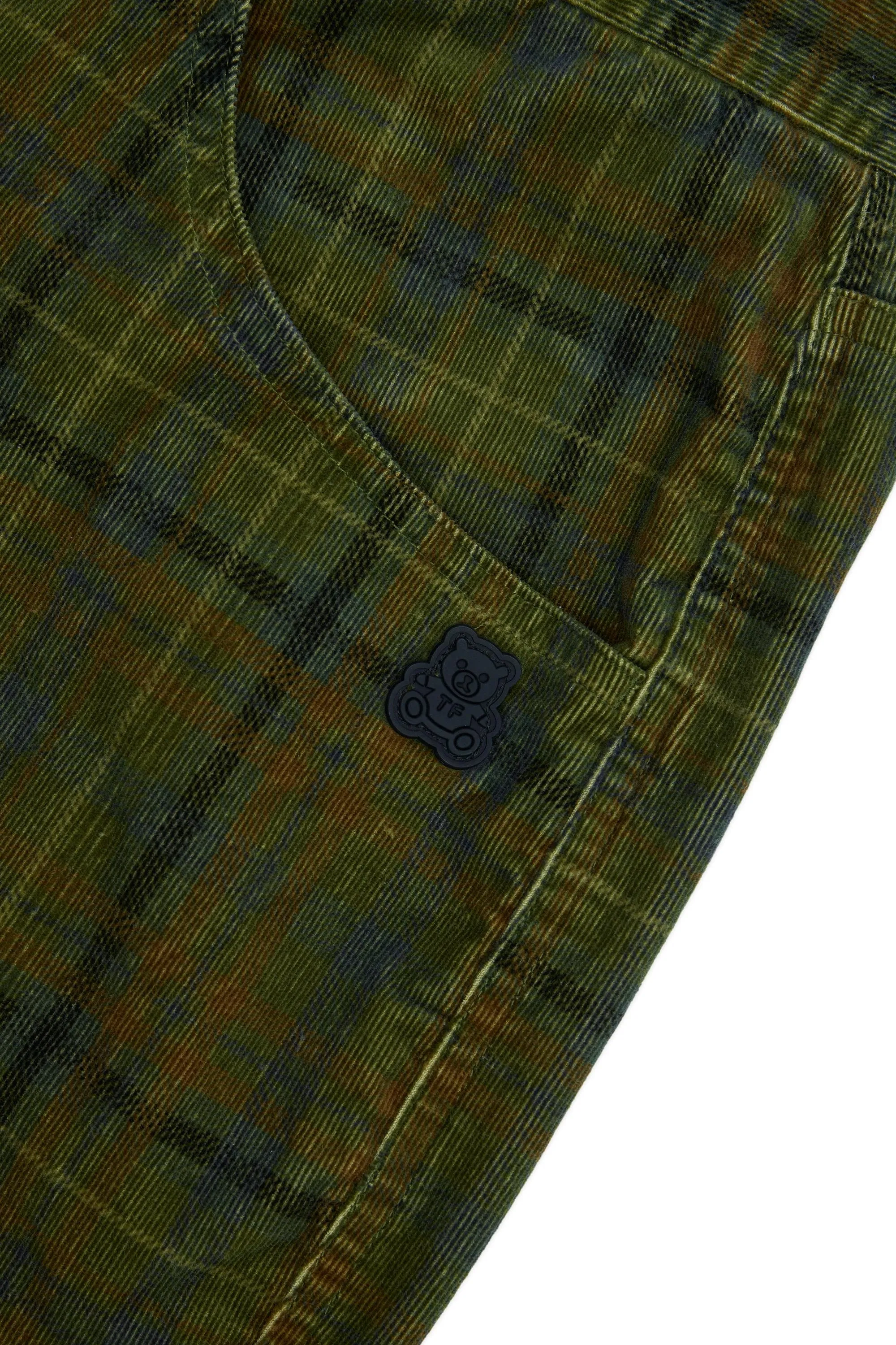 Plaid Corduroy Cargo Pants