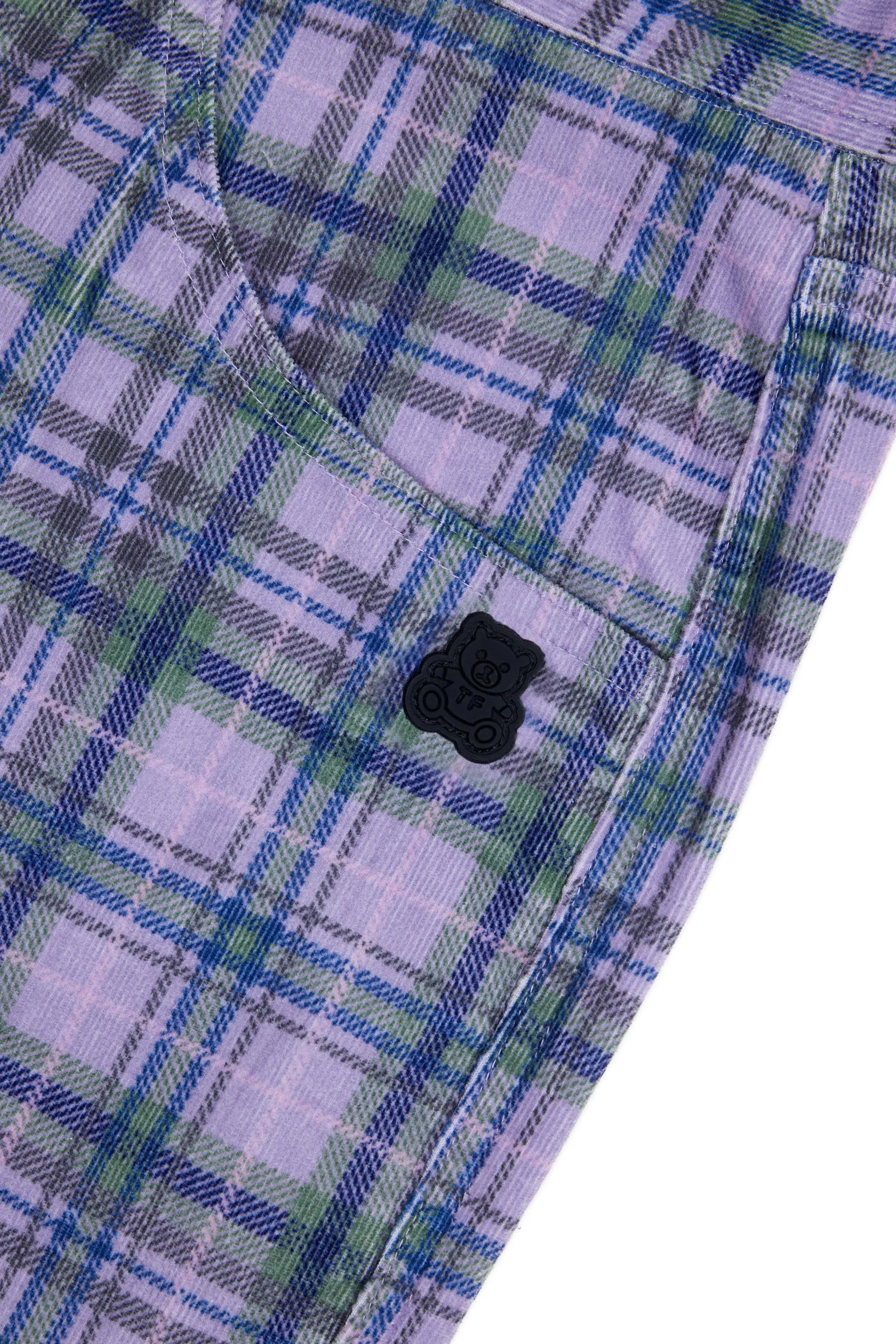Plaid Corduroy Cargo Pants
