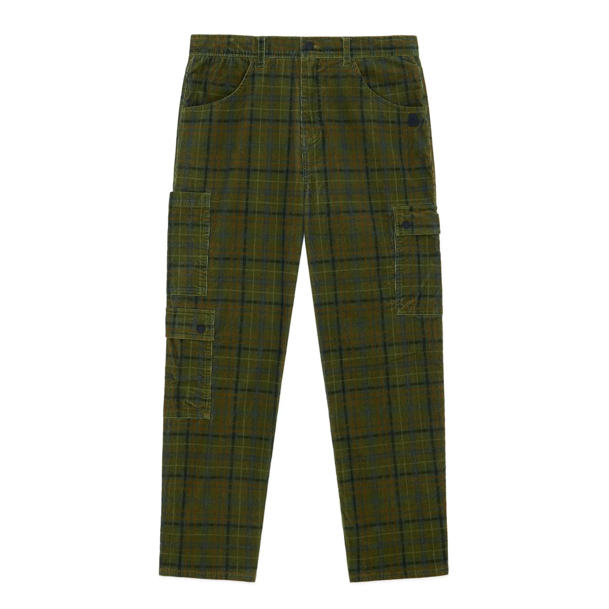 Plaid Corduroy Cargo Pants
