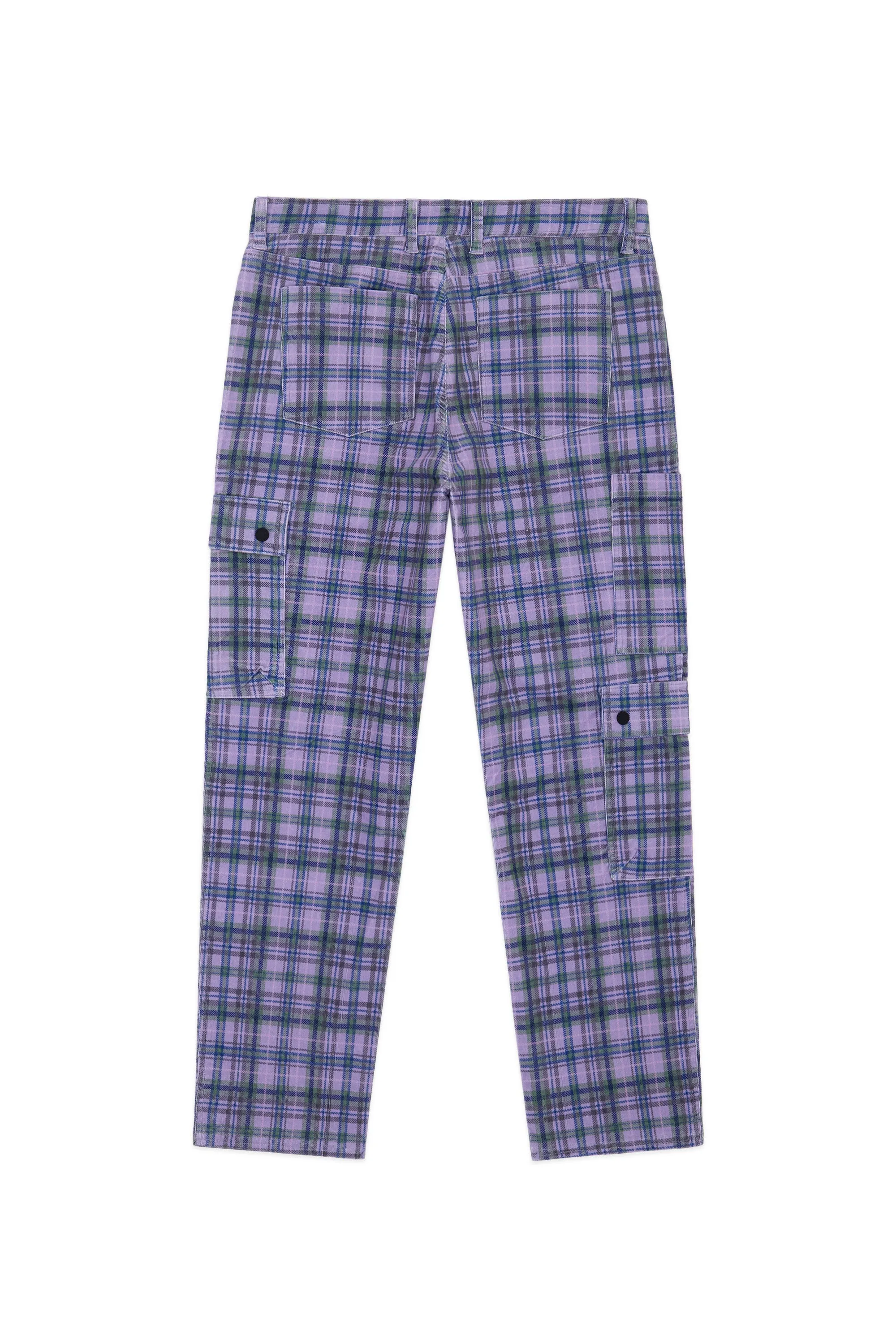 Plaid Corduroy Cargo Pants