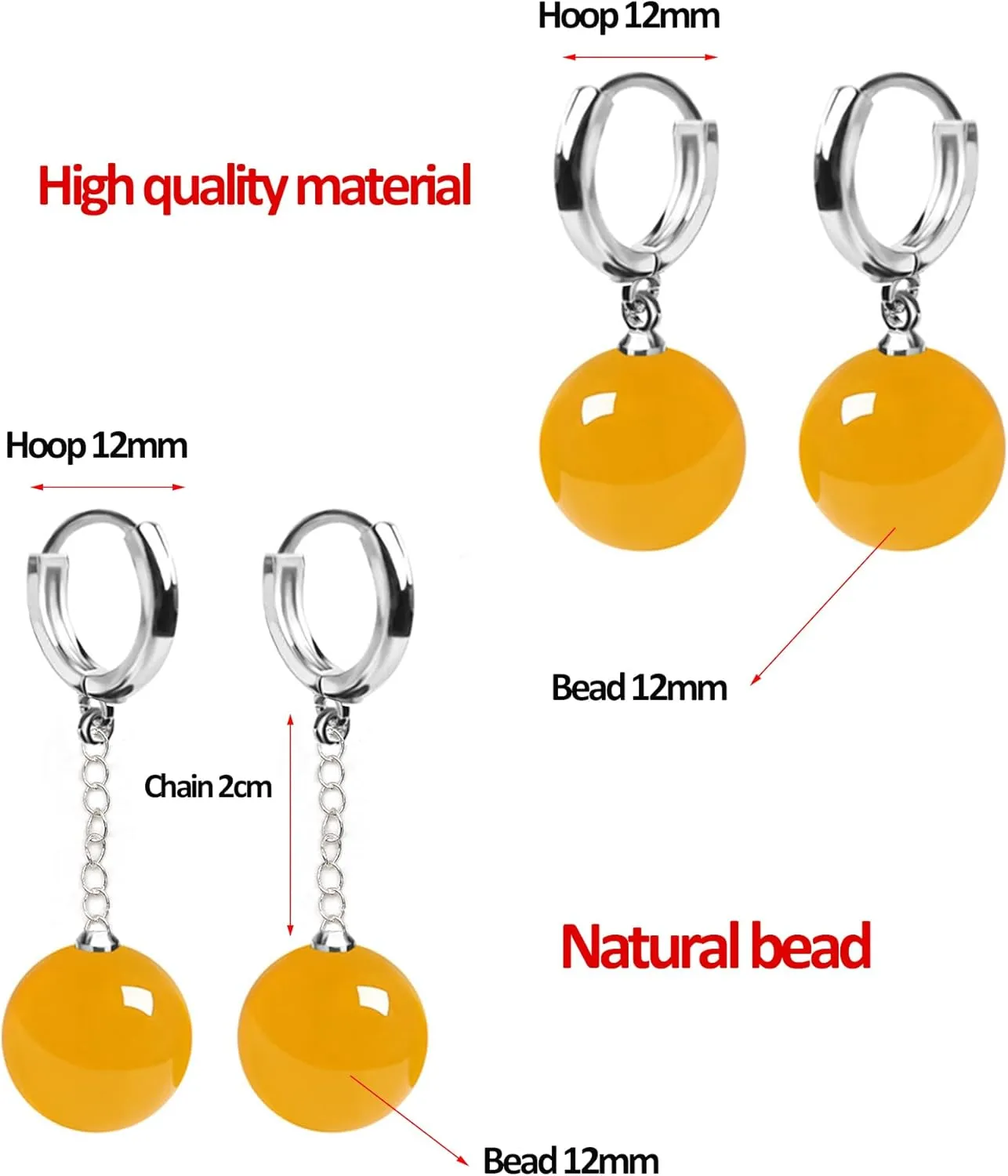 Potara Ball Anime Dragon Earrings Goku Z Black Nickel Free Clip On Nature Crystal Hoop Hypoallergenic for Men Women (Green long)