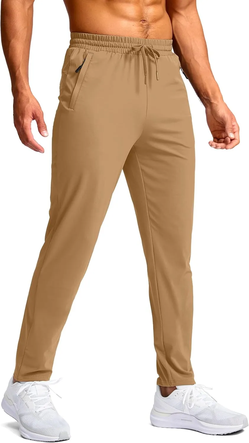 Pudolla 32"/34"/36" Inseam Men's Tall Sweatpants with Zipper Pockets Lightweight Joggers for Athletic Workout Casual