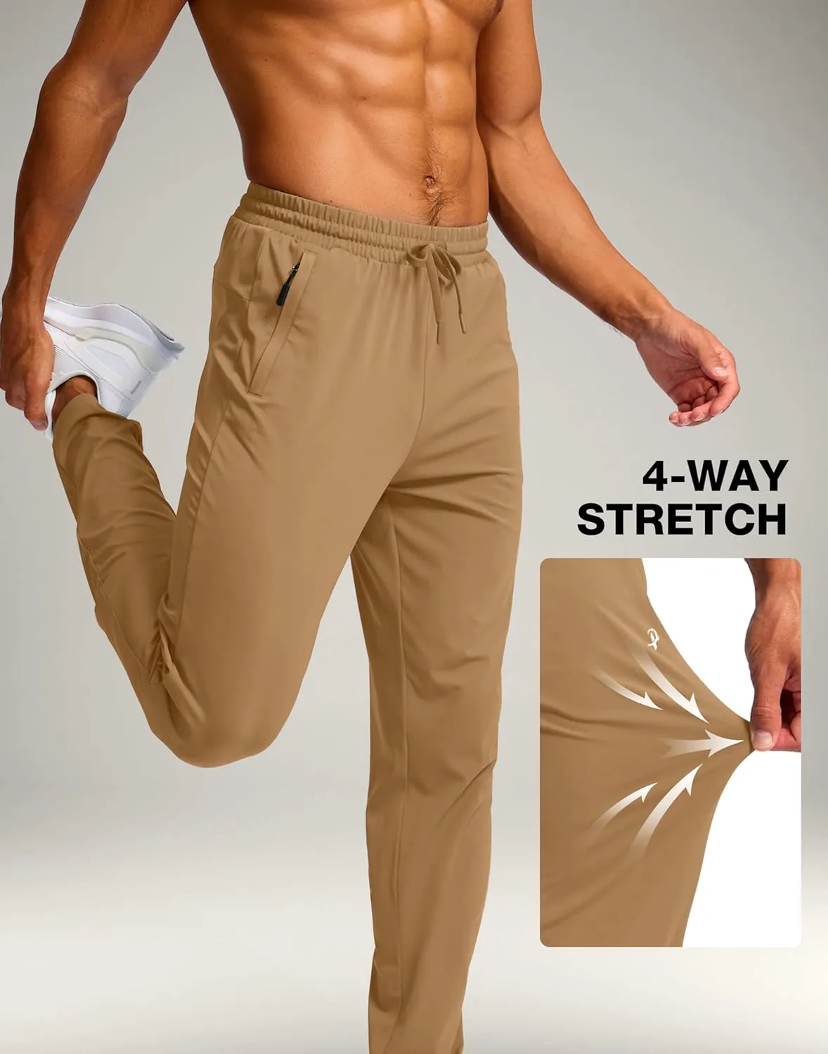 Pudolla 32"/34"/36" Inseam Men's Tall Sweatpants with Zipper Pockets Lightweight Joggers for Athletic Workout Casual