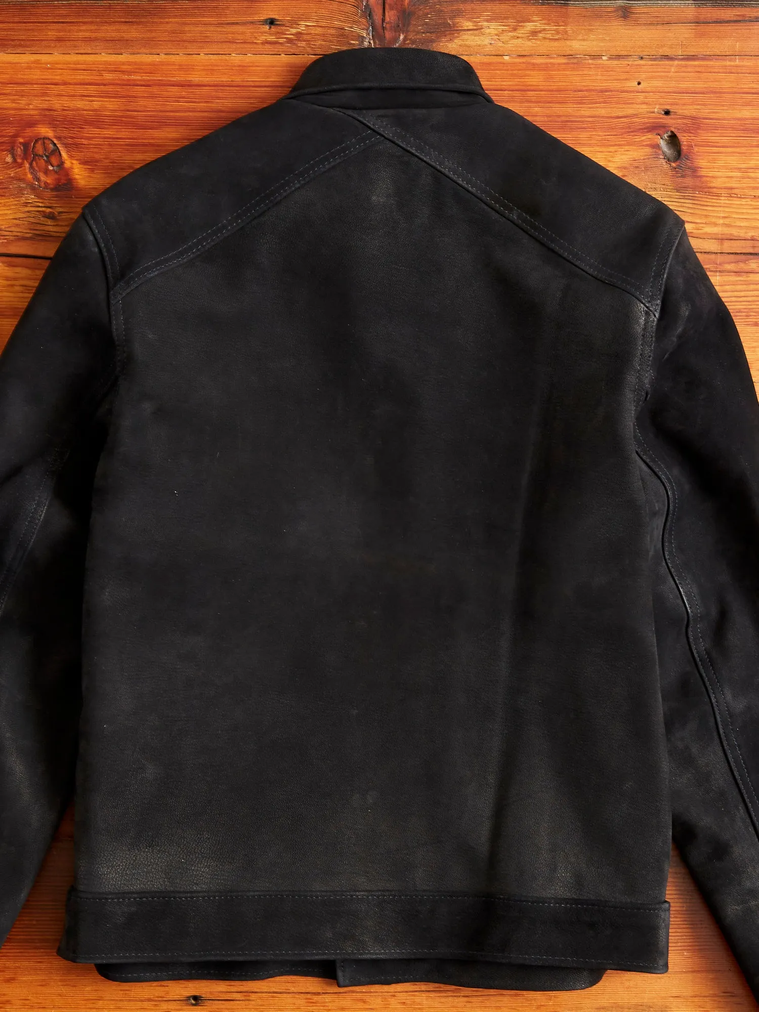 Premium Black Goatskin Type-3 Leather Jacket by 3sixteen x Schott NYC