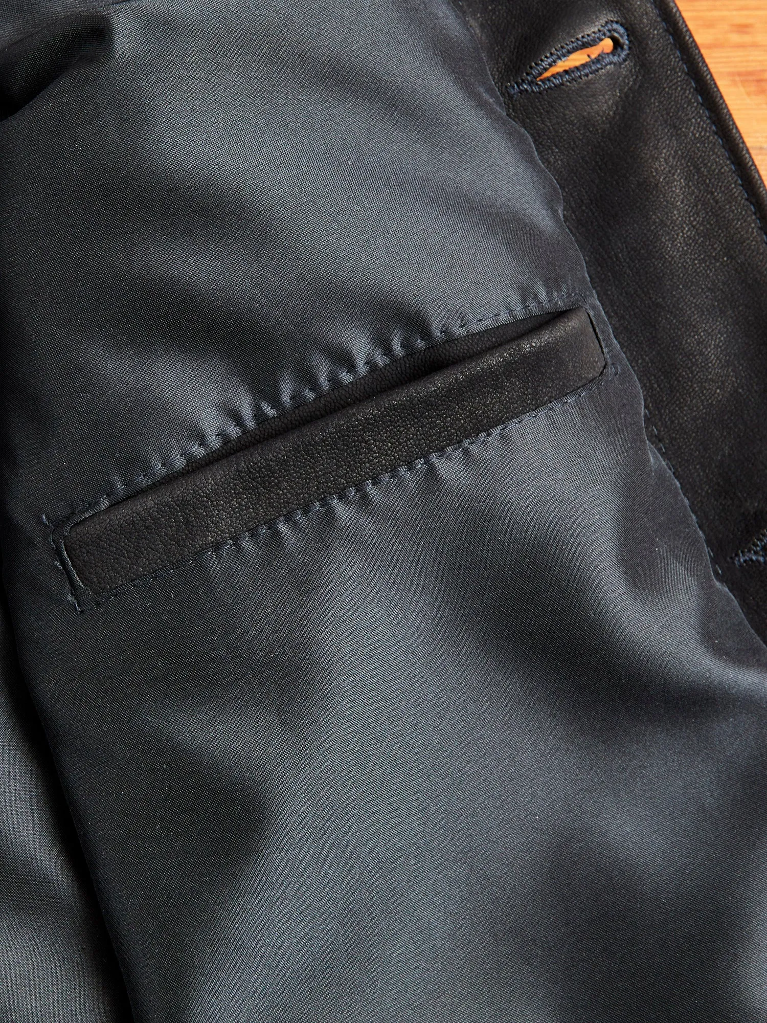 Premium Black Goatskin Type-3 Leather Jacket by 3sixteen x Schott NYC